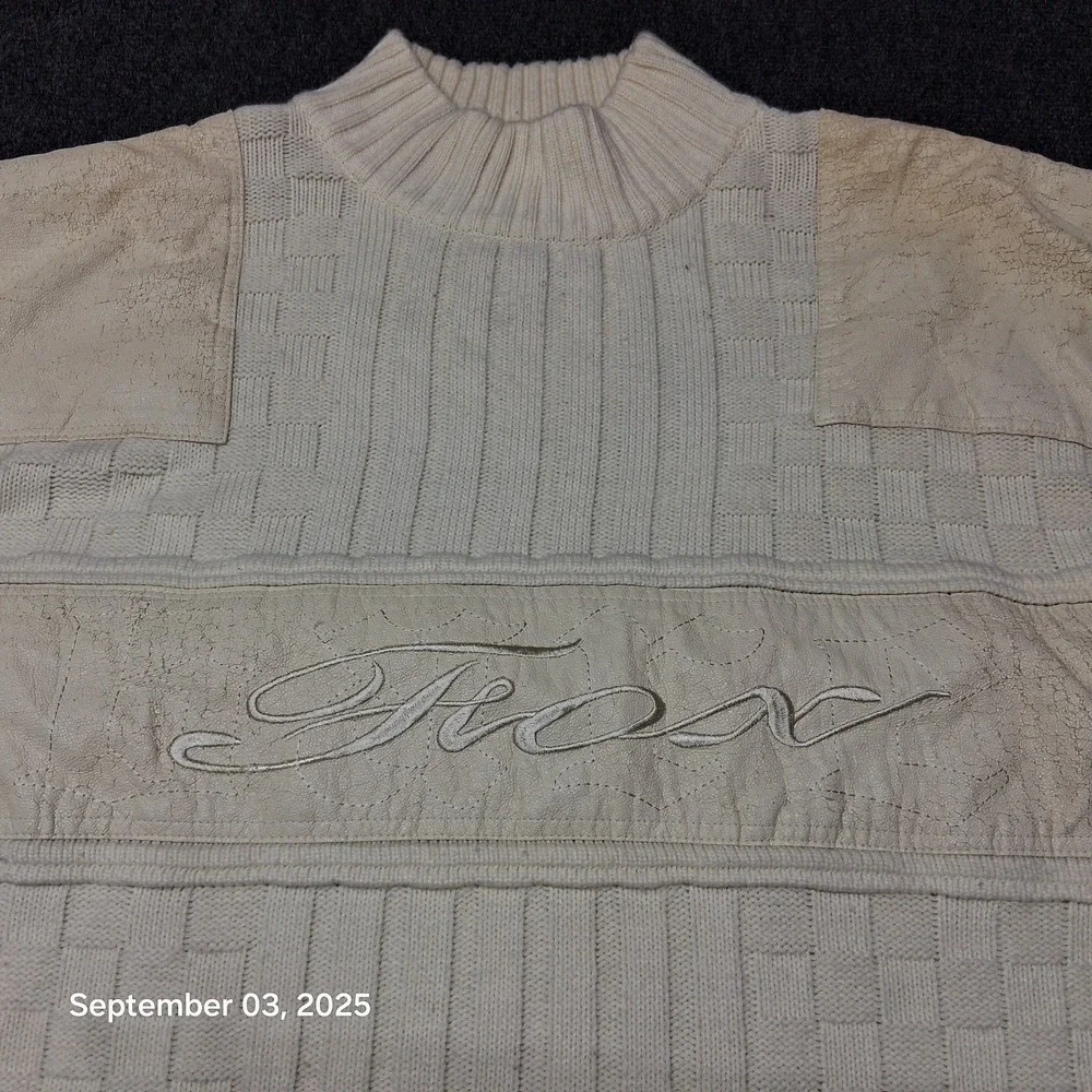 VTG Y2K 90s Platinum Life‎ Bare Fox Biggie Sweater Size 3XL White